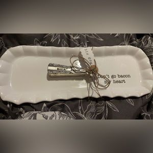 Mud Pie 2 piece Bacon serving tray